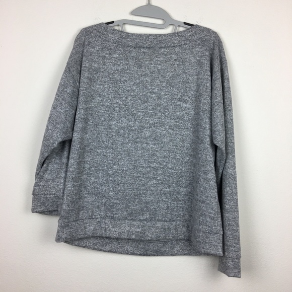Lulus Large Grey Soft Boat Neck Sweater 3/4 sleeve - Picture 7 of 10
